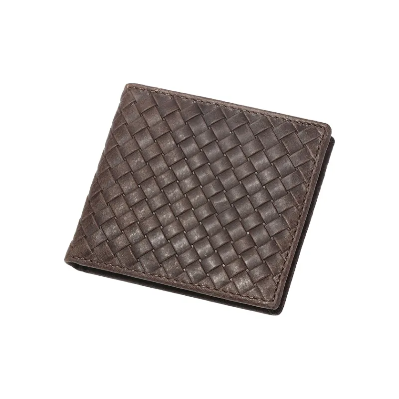 Yalu Cow Leather Wallet Men's Black/Coffee-1