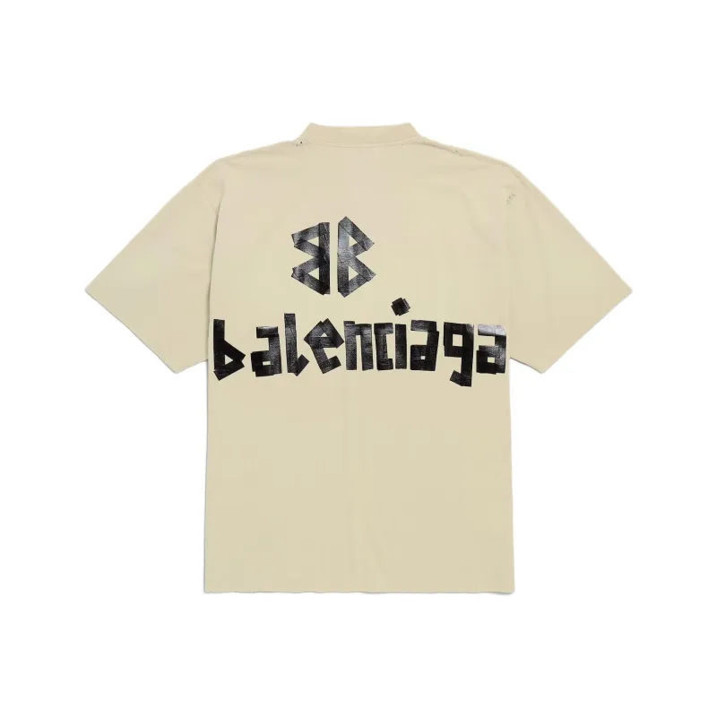 Balenciaga T Shirt Regular Fit Unisex Beige-1