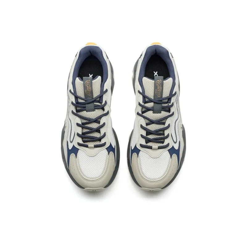 XTEP Nomadic Wear resistant And Lightweight Low Top Casual Shoes Men's Gray White Blue-3