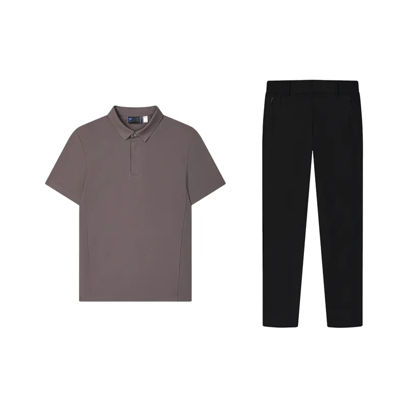 FILA Casual Sportswear Men Clothing Sets Deep Purple Red Top+Jet Black Bottom-0