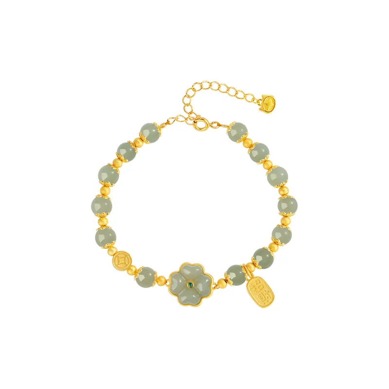 Fu Ru Ji Hetian Jade Bracelets Pale Greenish White Jade Women's-0