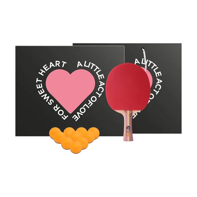 DHS Ping Pong Paddles Unisex Pure Wood Black Red-0