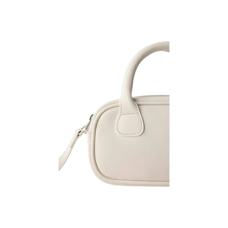 ZARA Polyurethane Bowling Bag, Shoulder Bag, Crossbody Bag, Handbag Mini Kids' Beige-4