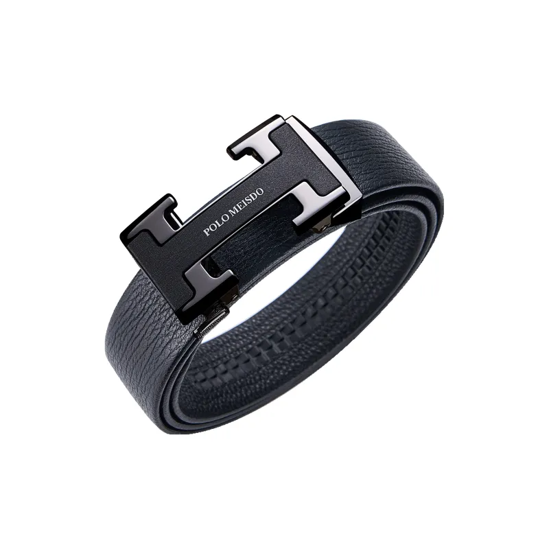 POLOMEISDO Top Grain Cow Leather Men's Belt Box Men's 3.5cm-1