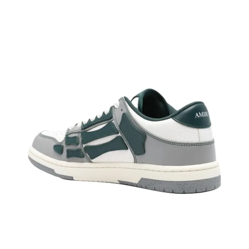 AMIRI Varsity Skel Low Top Skateboard Shoes Men's Gray Green-3