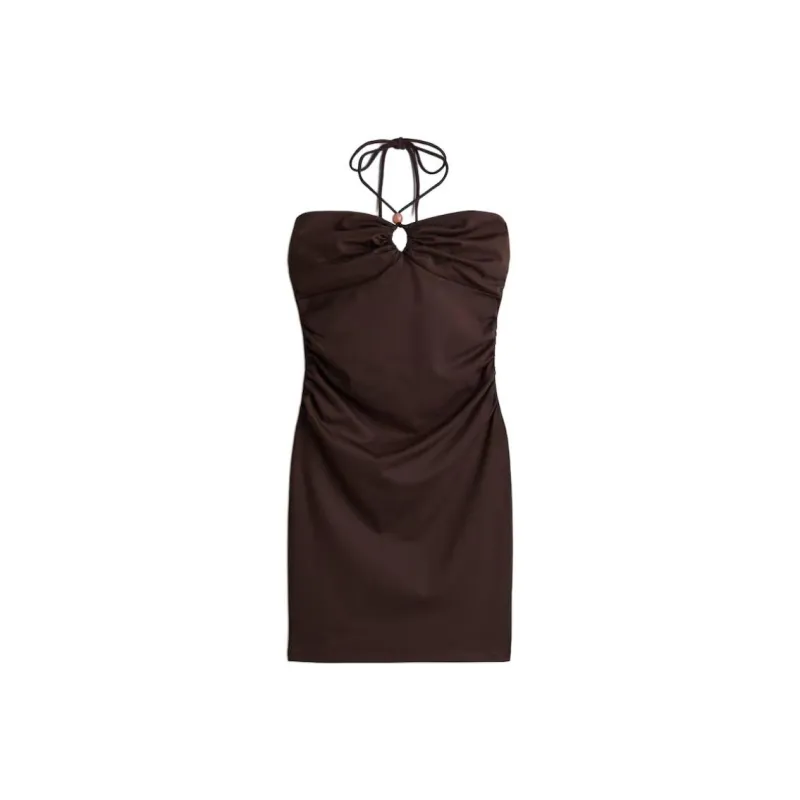 H&M Sleeveless Dresses Women's Dark Brown-0