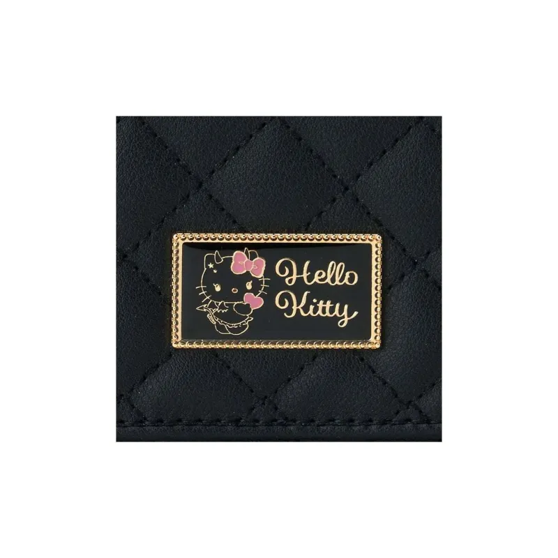 Sanrio Leather Wallet Women's Black-3