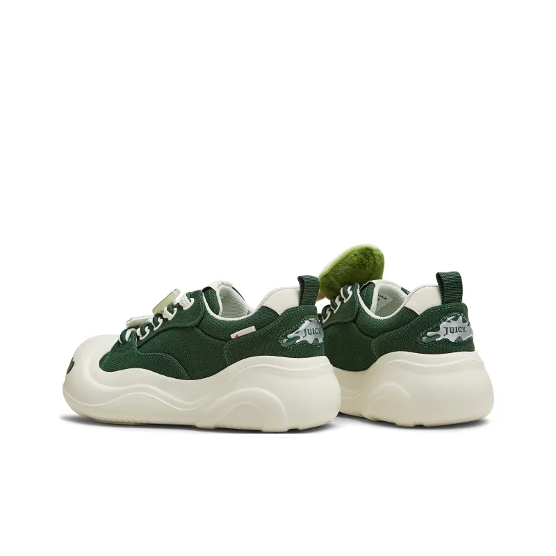 Teenmix Slip Resistant Impact Resistance Low Top Skateboard Shoes Women's White Green-3