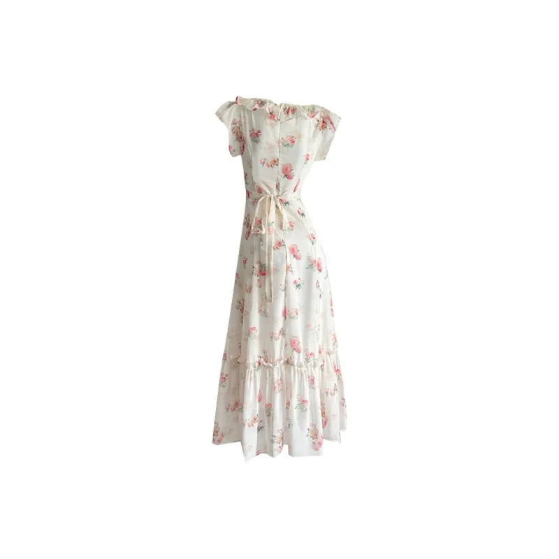 DOKZB Sleeveless Dresses Women's Beige Apricot-1