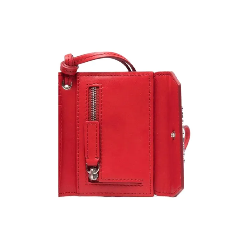 Jacquemus Cow Leather Wallet, Card Holder Unisex Red-3