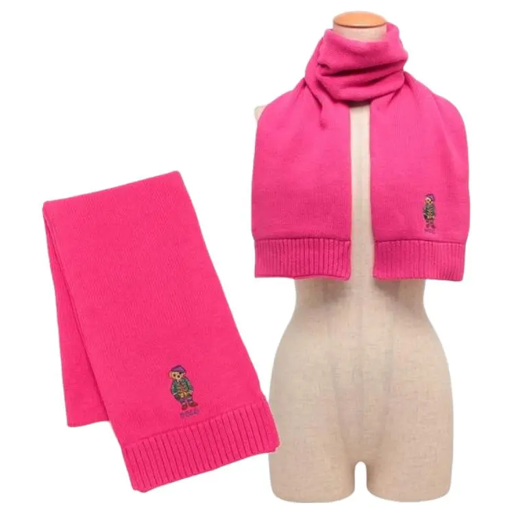 Ralph Lauren 100% Cotton Knit Scarves Kids' Pink-3