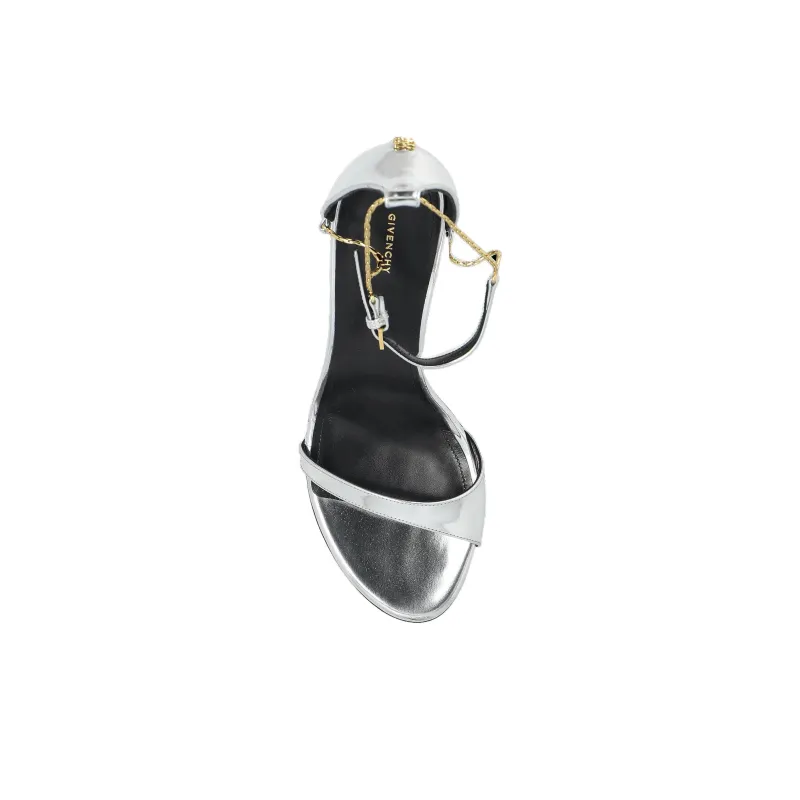 Givenchy One Strap Sandals 11cm Women's Silver-4