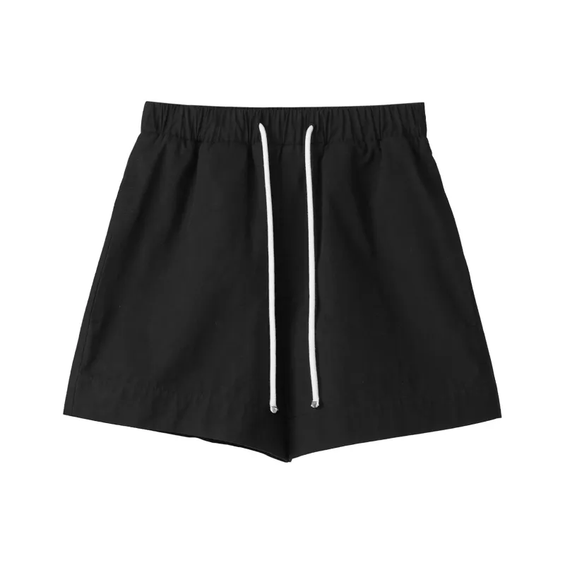 Fstudio Summer Korean Style Petite Effortless Style Lace Up 100% Cotton Casual Shorts Women's-1