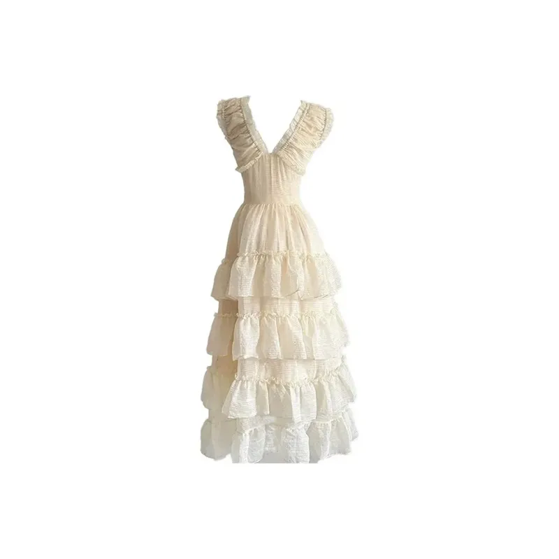 FLIM Sleeveless Dresses Women's Apricot-1