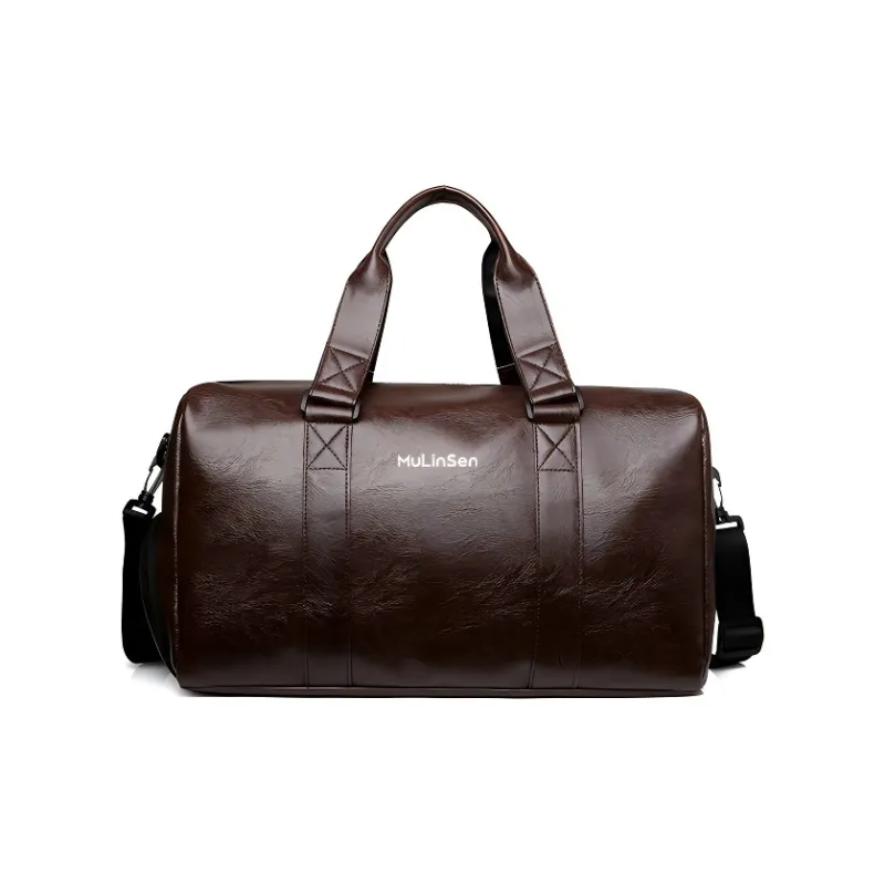 Mulinsen PU Travel Bag Men's Black/Brown-4