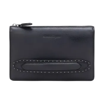 FERRAGAMO Cow Leather Clutch Regular Men's Black
