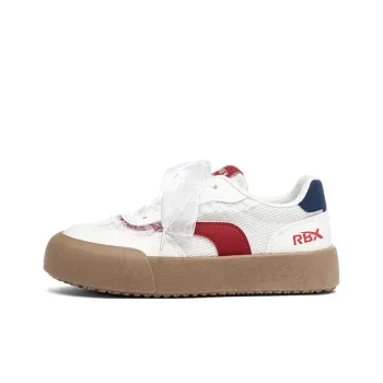 RENBEN Anti Slip Wear Resistant Low Top Skateboard Shoes Women's Beige Red Blue