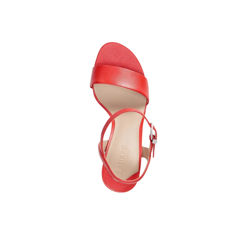 LAUREN RALPH LAUREN Gwen One Strap Sandals 9cm Women's Red-3