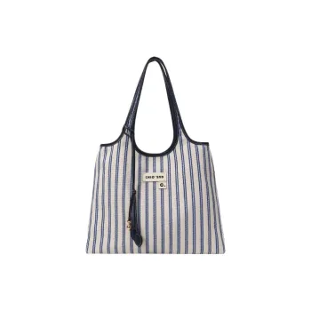 PAYOT Canvas Aegean Sea Bay Canvas Bag, Shoulder Bag Regular Women's Stripe Blue