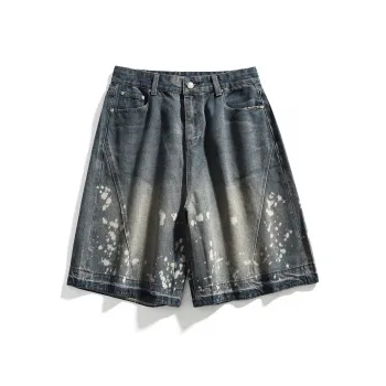 FAIRWHALE Denim Shorts Unisex Vintage Blue