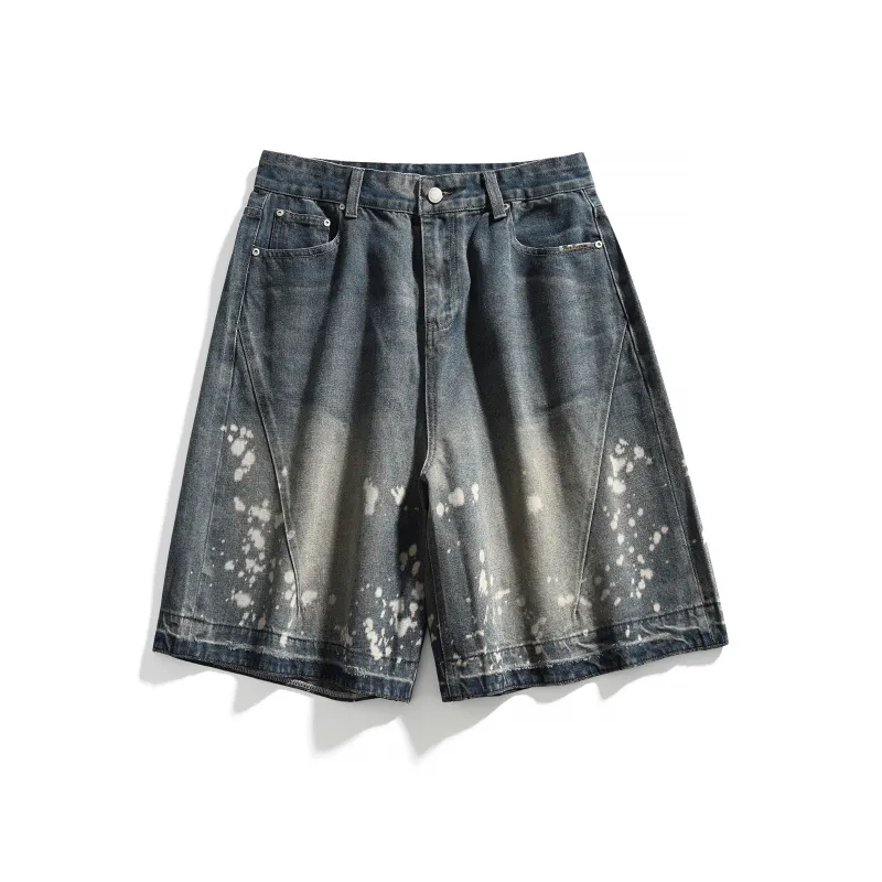 FAIRWHALE Denim Shorts Unisex Vintage Blue-0