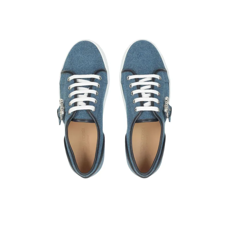 SERGIO ROSSI SR Twenty Low Top Skateboard Shoes Women's Blue-3