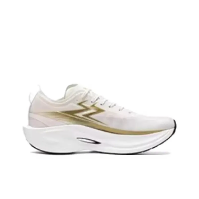 361° Flying Flame TD Cushioning And Breathable Low Top Training Sprint Running Shoes Men's White Gold-1