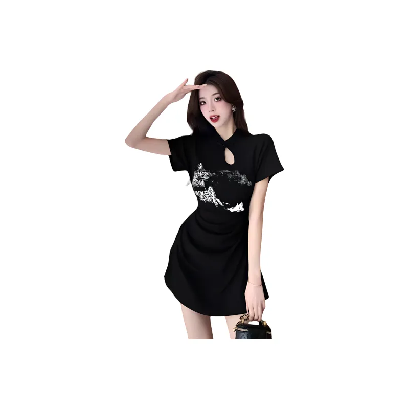 OYANXI Short Sleeved Dress Women's-6