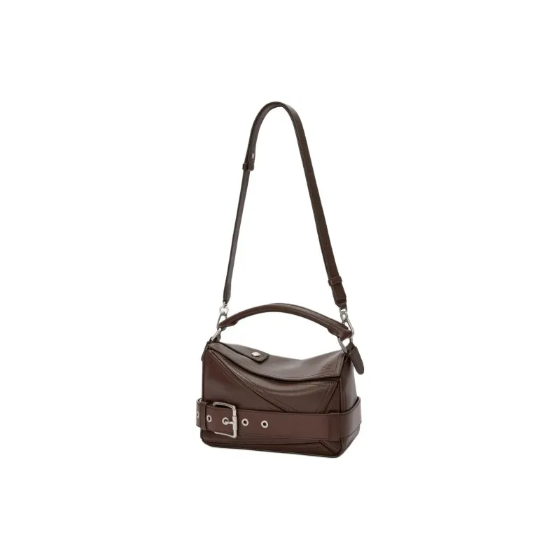 LOEWE Puzzle Bright Calfskin Shoulder Bag, Crossbody Bag, Handbag Trumpets Women's Brown-1