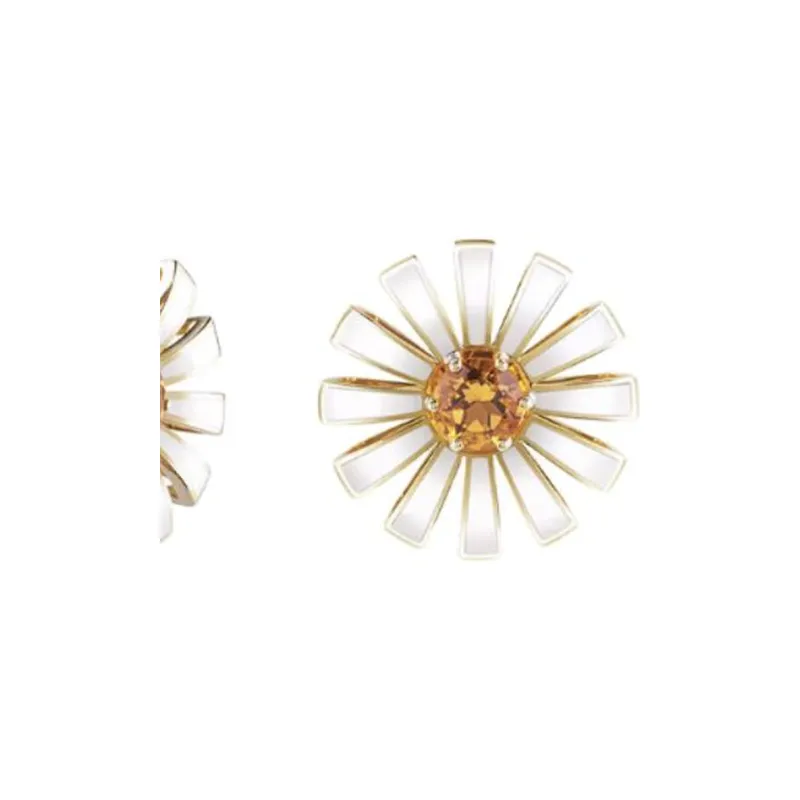 Damiani 18K Gold Stud Earrings Women's Silver-1
