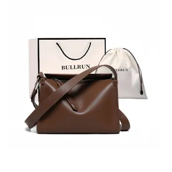 Bullrun Cow Leather Shoulder Bag Women's Coffee