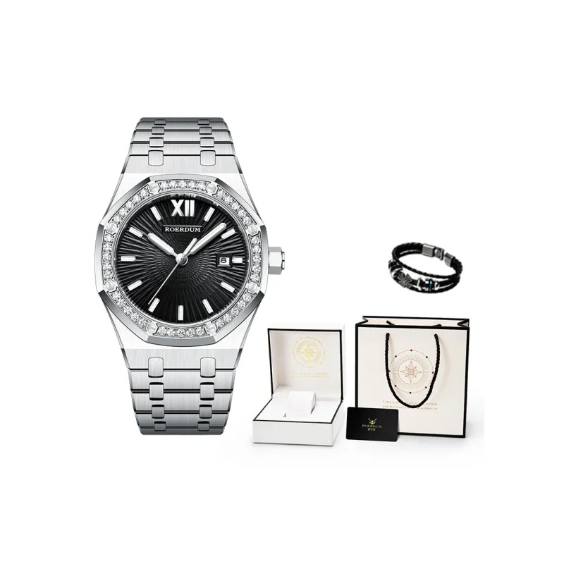 ROERDUM God Of War Series Automatic/Manual Mechanical Movement Stainless Steel Watchband Watch Men's Watches White Dial-5