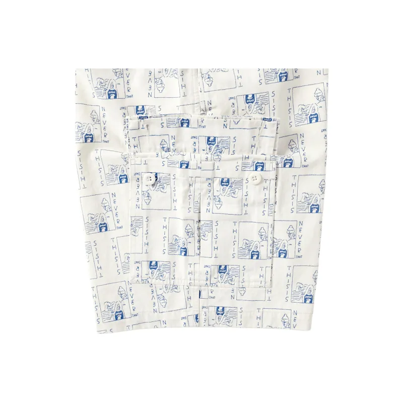 Thisisneverthat Long Field Collaboration Cargo Shorts Unisex White-3