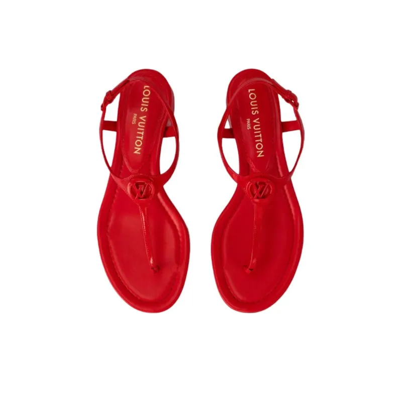 LOUIS VUITTON Sunkiss One Strap Sandals 3.5cm Women's Red-3