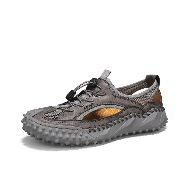 AIPSEN Anti Slip Wear Resistant River Trekking Shoes Men's Gray-1