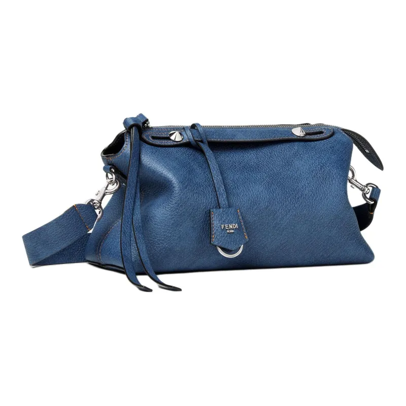 FENDI By The Way Series Calfskin Handbag Medium Size Women's Blue-2