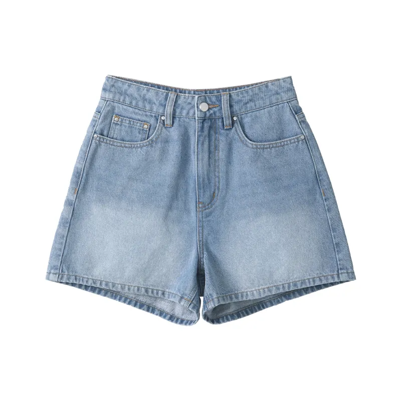 Fstudio Korean Style Petite Versatile High Rise Denim Shorts Women's-1