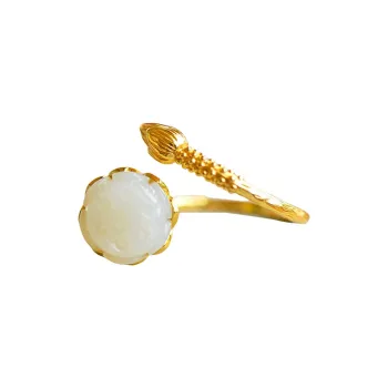 Jade Ink Love Hetian Jade Rings White Jade Unisex
