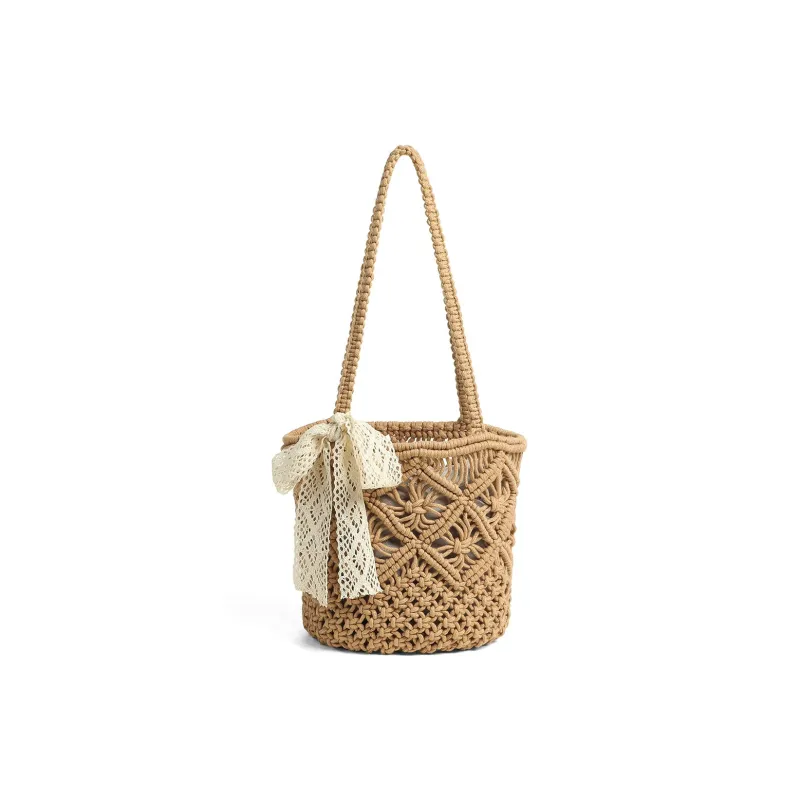 PT'SON Fabric Underarm Shoulder Bag Regular Women's Khaki/Ecru-3