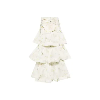 Zimmermann Pleated Tired Midi Skirt