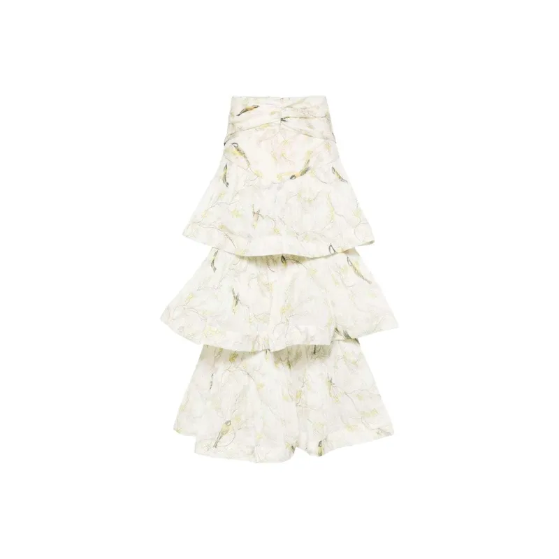 Zimmermann Pleated Tired Midi Skirt-0
