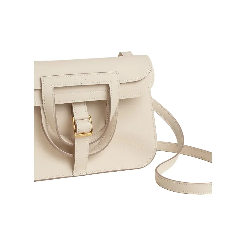 HERMES Halzan Swift Calfskin Portable Crossbody Bag, Shoulder Bag Mini Women's 21 Naturel Sable Light Tea Brown-4