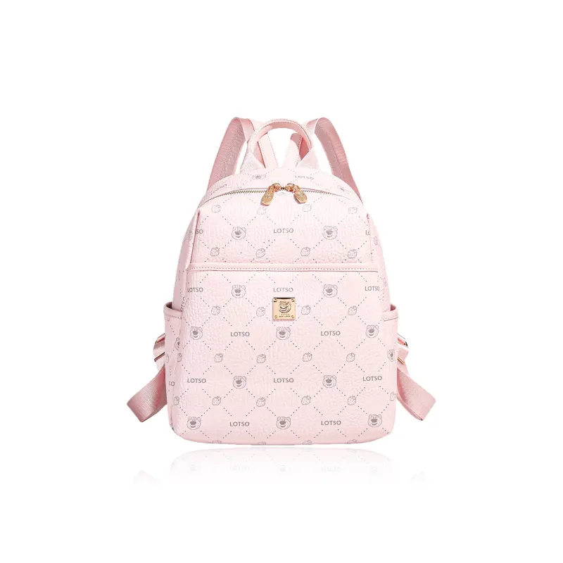 Disney Strawberry Bear Series PVC Backpack Women's Pink/White-0