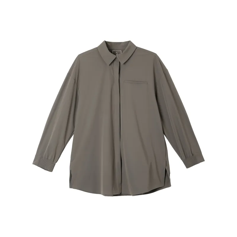 Nike Dri-Fit Shirt Women's Stone Gray/Baroque Brown-3
