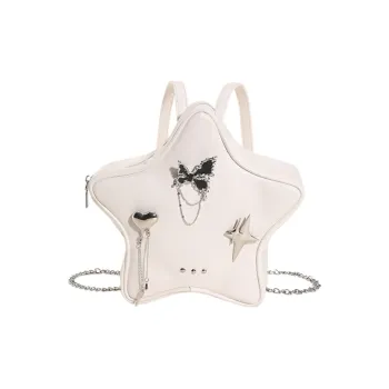 Vack PU Backpack Regular Women's White/Silver/Black