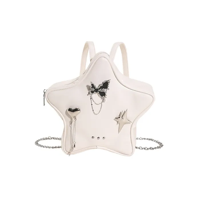 Vack PU Backpack Regular Women's White/Silver/Black-0