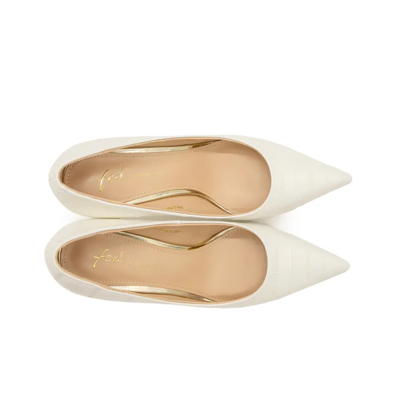 FED Slim Heel High Heels Women's Beige-6