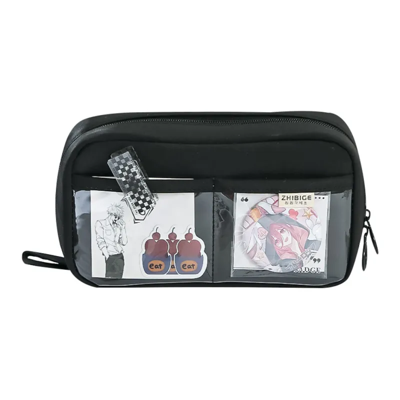YUANPU Volcano Transparent Multi Layer Stain Resistant Student Pencil Case Canvas Pencil Case/pencil Box-0