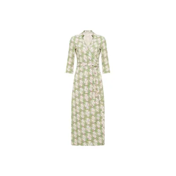 Diane Von Furstenberg SS25 Long Sleeved Dress Women's Green