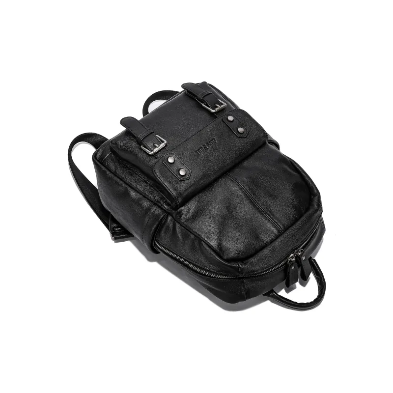 Ace Paul Cow Leather Backpack Unisex Black-5